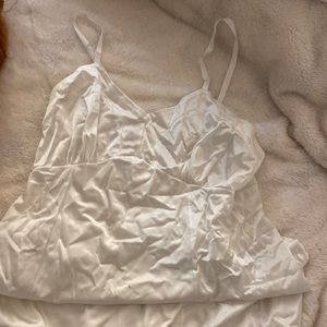 Silk white slip dress